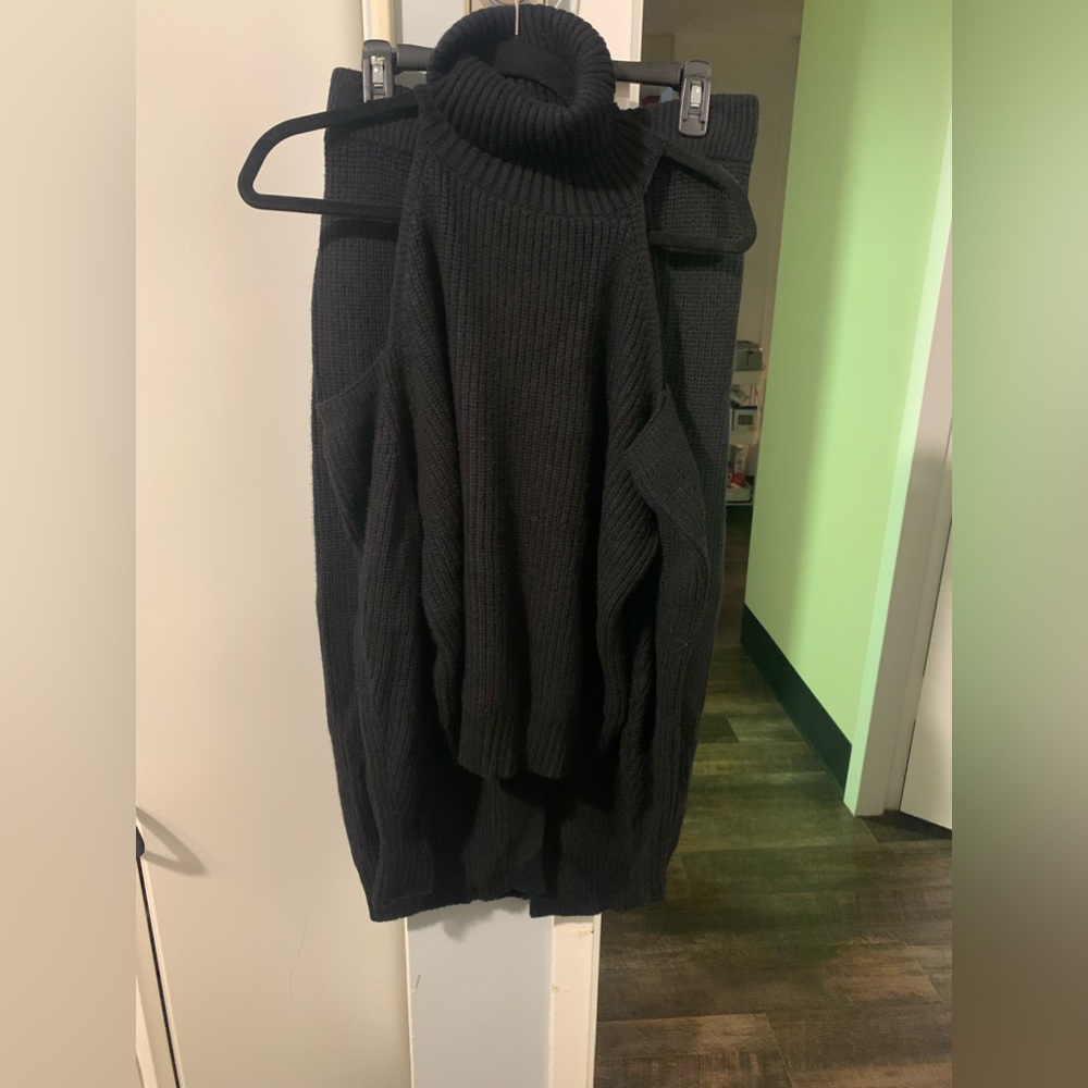 Black sweater skirt set